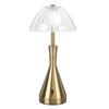 Gold Cordless Desk Lamp Rechargeable 3 Color Touch Dimmable Bedroom Crystal Lamp for Restaurant Dini