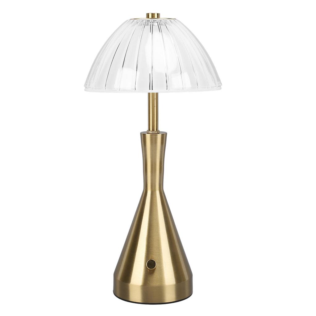 Gold Cordless Desk Lamp Rechargeable 3 Color Touch Dimmable Bedroom Crystal Lamp for Restaurant Dini