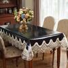 1pcs No-rinse Tablecloth Oil Wax Lace Tablecloth Anti Oil Anti Fouling Protective Pad Waterproof Heat-resistant Dining Table Mat Easy To Maintain