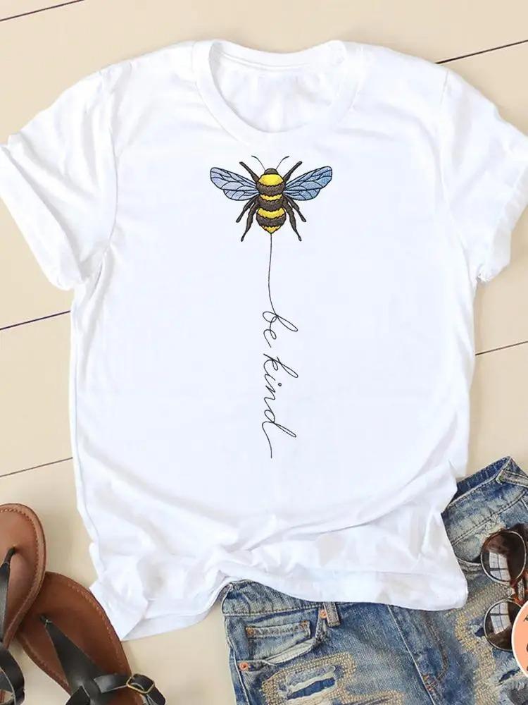 Watercolor Funny Printed T-Shirt Summer Trend White Short Sleeve Neck Casual Sports Aesthetic Clothes Harajuku Women's T Shirts