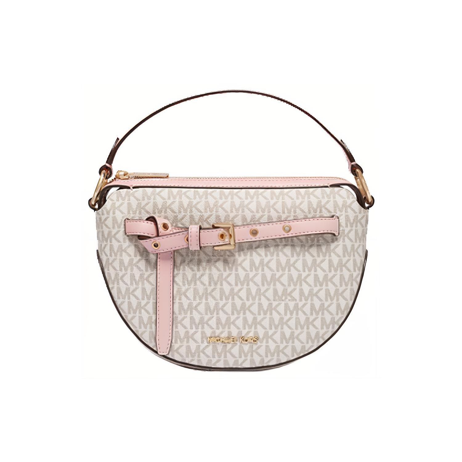 

Michael Kors MK Emilia Monogram Heart Leather Shoulder Crossbody Bag Women bags Pink Vanilla-White 35S1GU5C6B-640 Basic Set (Bag+Dust Bag)