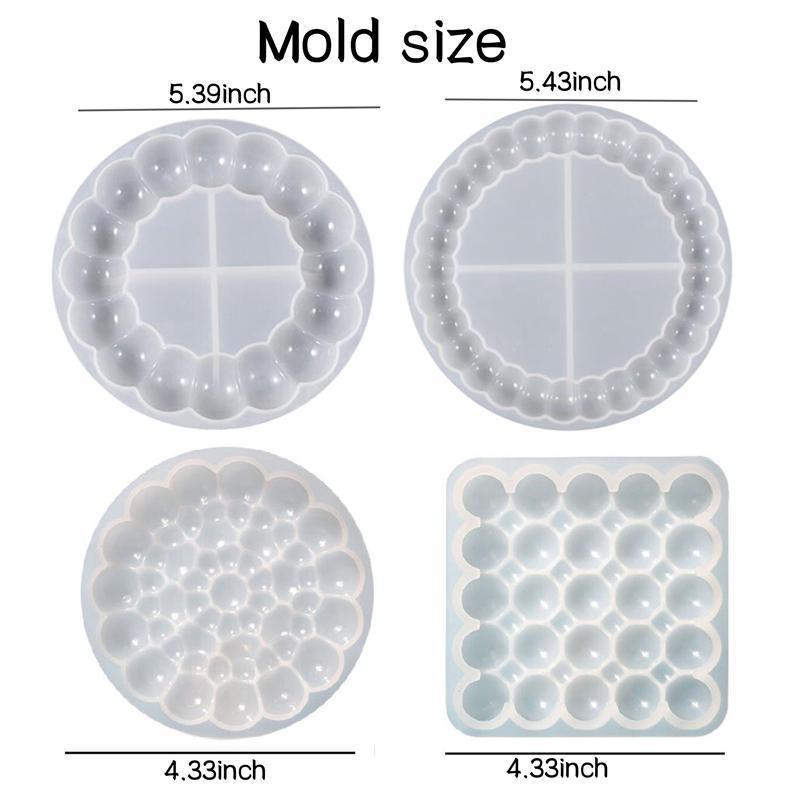 Cele mai noi 2 stiluri de matrițe din silicon pentru bule de rășină din beton, tavă pentru farfurii, matrițe DIY