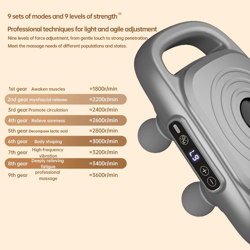 High Frequency Massage Gun Electric Massager Muscle Relaxation With 8 Heads For Body Fitness Fascia Gun