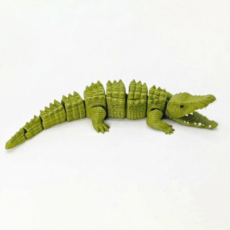 

3D Printed Crocodile Toy Simulation Wild Animals Crocodile Crafts Movable Joints Home And Office Desk Ornament Kids Toy Gifts