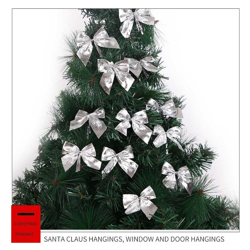 12 szt. Walentynkowych czerwonych kokard do wieńca Rustykalne kokardy na zimę Czerwona kokarda świąteczna Złocone kokardy na choinkę do dekoracji ślubnej