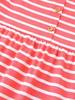 European Style Striped Princess Dresses: Cute Animal Embroidery Short Sleeve for Girls