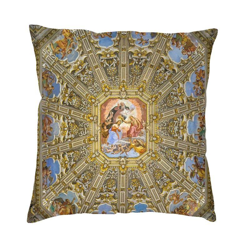 Hot Pink And Gold Baroque Floral Pattern Cushion Cover Sofa Home Decor Square Throw Pillow Case 45x45cm