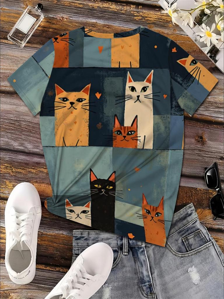 Damen Sommer V-Ausschnitt Kurzarm T-Shirt