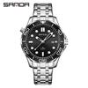 Sanda Men's Waterproof Quartz Watch with Rotating Bezel, Luminous Dial, and Calendar - Hot Sale Business Watch.