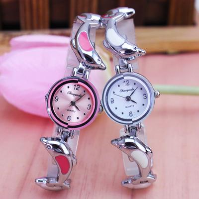 Bracelet Women Watches Lady Crystal Dress Quartz Wrist Watch Cartoon Dolphins Fashion Personality Girls Watch