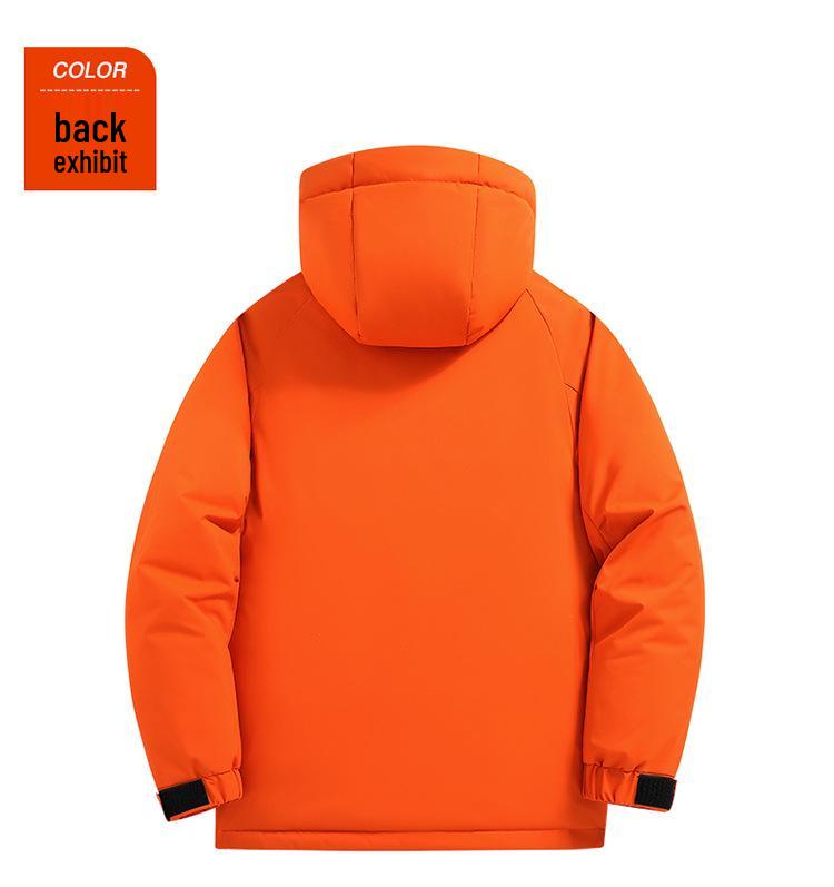 Men's Thickened Graphene-Heated Winter Jacket - Warm, Hooded, Cotton Outerwear for Couples