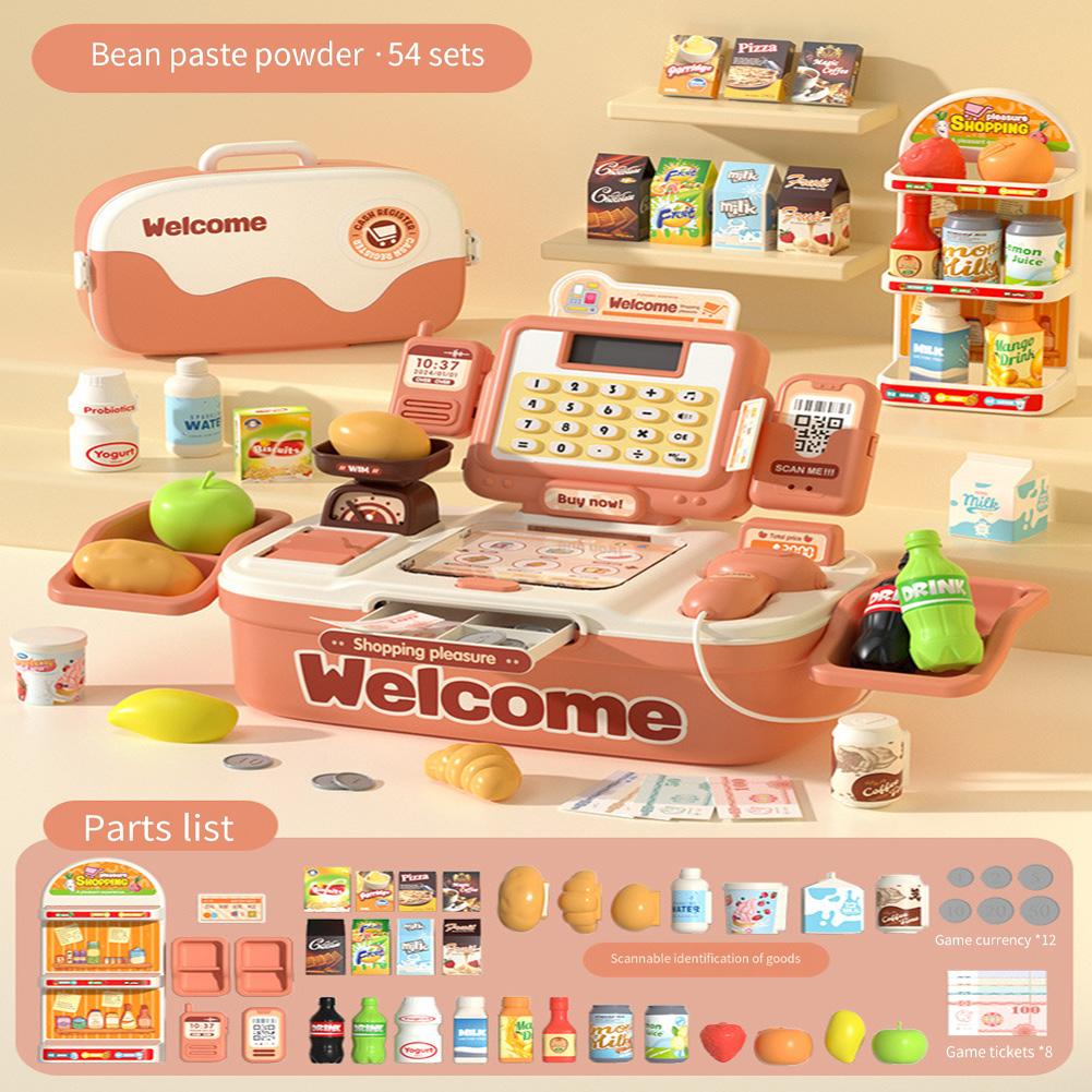 Cash Register Interactive Toy For Kids Simulated Checkout Counter Pretend Play Toys With Lights And Music Gifts For Boys Girls