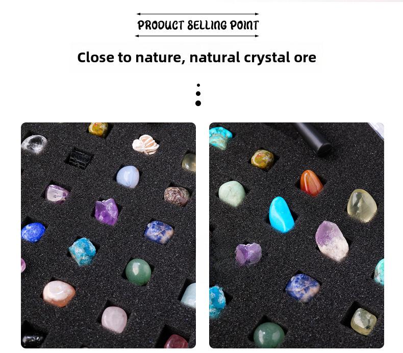 Sammlung von 43 Mineralienproben: Natürliche Kristalle, Halbedelsteine, Erzfossilien und Energiesteine.