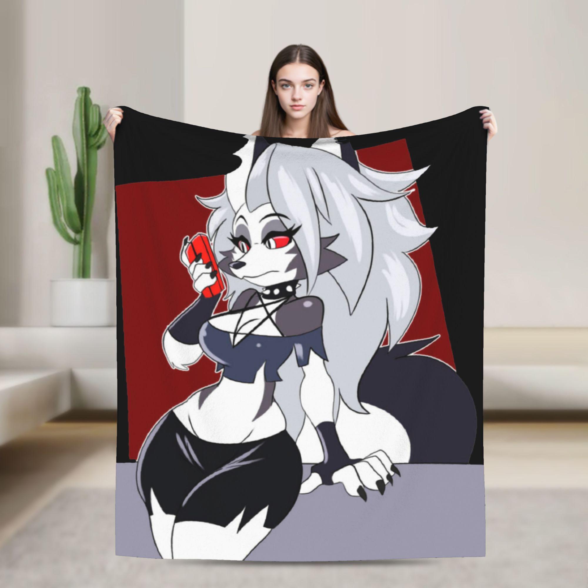 

Loona Don t Care Dark Coral Fleece Plush Throw Blankets Helluva Boss Anime Blankets for Sofa Outdoor Ultra-Soft Bedding Throws 30x40in