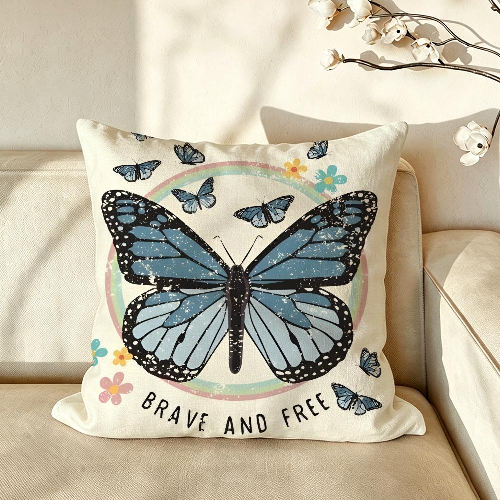 Character PPapillon Cushion Cover Pillow Case Antidustmite Pillowcase Silky Short Plush Sofa Cushion Cover Hot