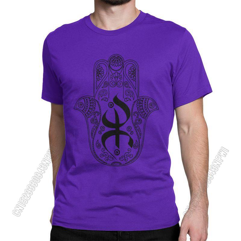 Unisexs TShirt Khamsa Amazigh Berber With Yaz Patterns Pure Cotton Tees Stylish Chic Symbol Of Luck T Shirts Crewneck Tops