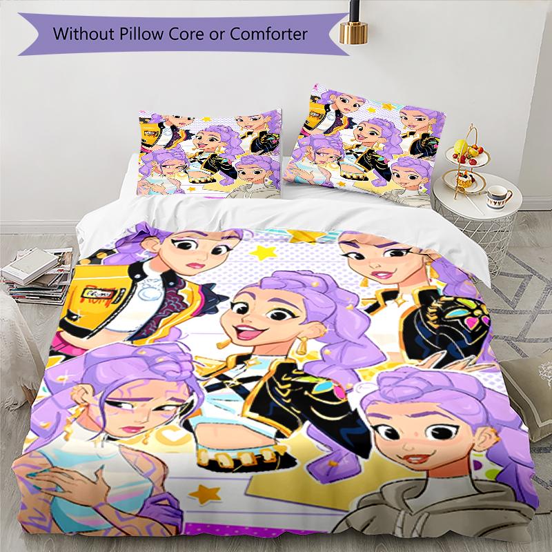3pcs KPop Demon Hunters26 Design Cover Set - HD Printed Bedding with 1 Cover and 2 Pillowcases - Perfect for Home and Dorm Decor