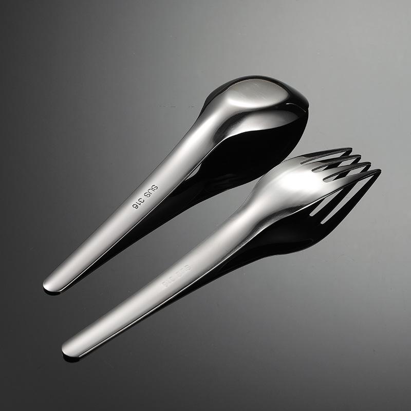 Furculiță și lingură din oțel inoxidabil 316, veselă subțire pentru cadouri, stil chinezesc, lingură cu fund plat pentru copii, pentru casă nouă