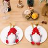 Three Faceless Elderly Christmas Tableware Storage Bag Silverware Storage Bag  Christmas Day