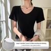 Women's V-neck Short Sleeve Summer Loose Fit T-shirt