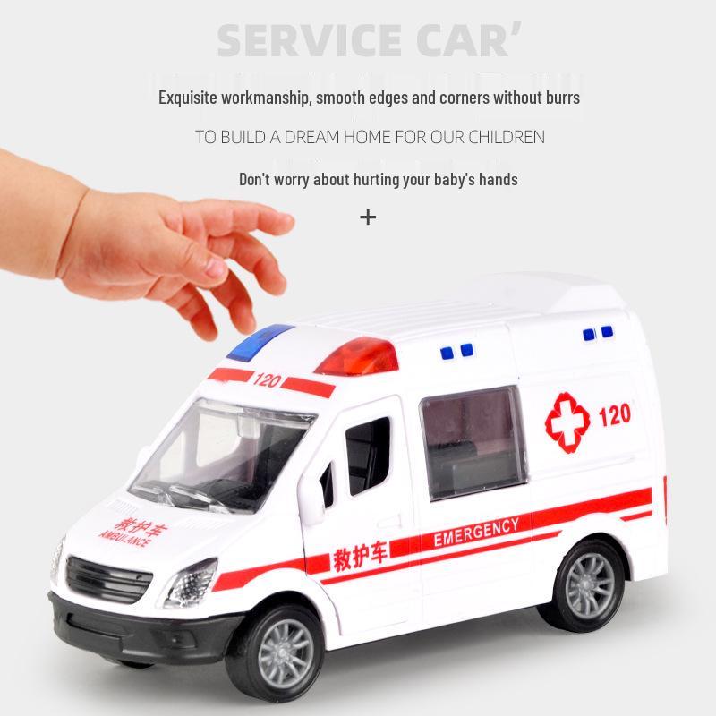 Children's Inertia Ambulance Car Toy - Simulation Model for Boys