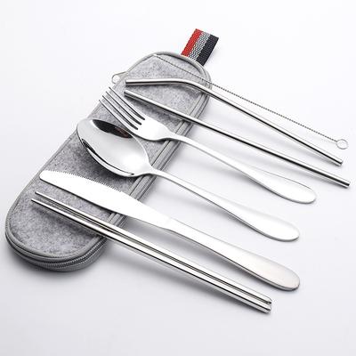 Tableware Cloth Zipper Design Pouch Fork Spoon Chopsticks Office Camping Travel Utensil Carrying Case Cutlery Storage Bag