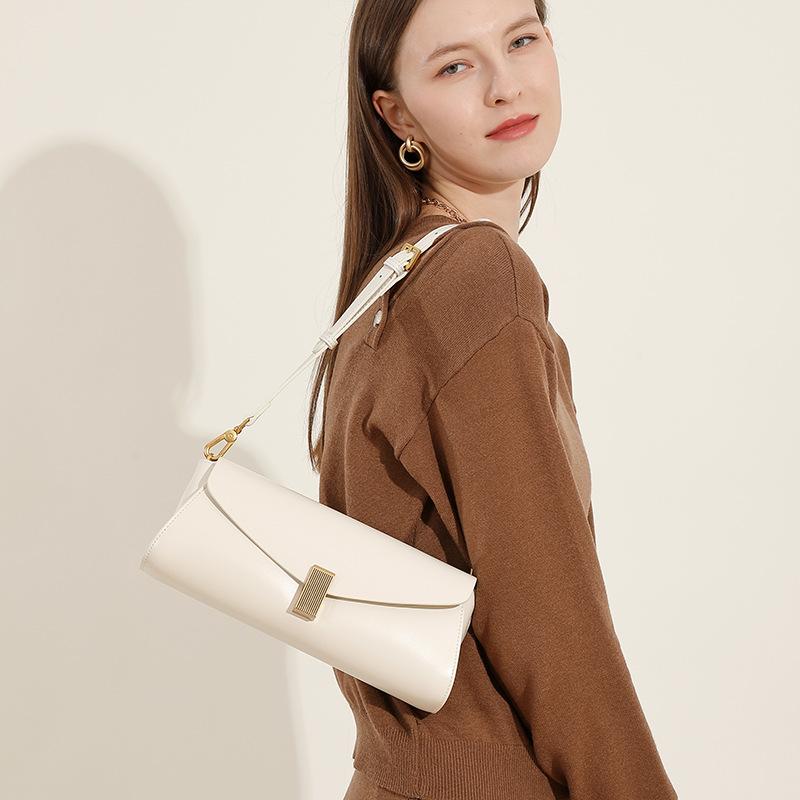 Premium Sense Niche Leather Bag Women'S Tide Versatile Shoulder Messenger Bag Commuter Underarm Bag Tide