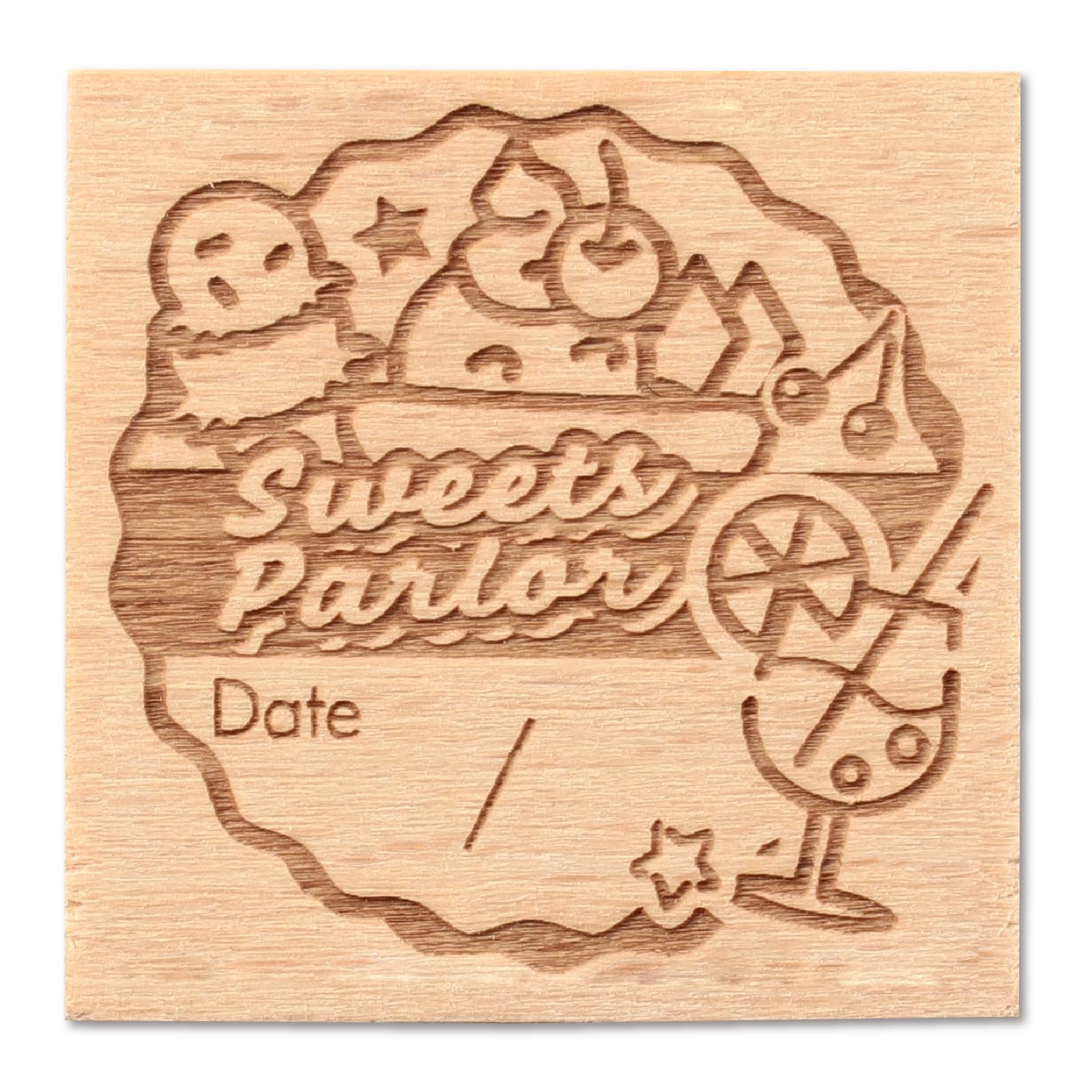 

Artec Planner Decorative Wooden Pattern Stamp Retro Pop Sweets Parlor Daily Log 3cm 74776 Stamps, 30, - Square,
