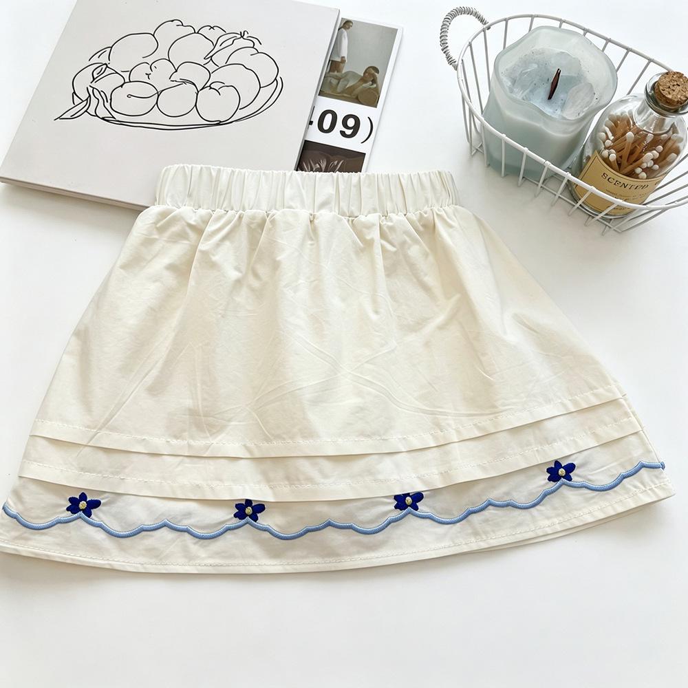 Girls' Floral Embroidered Lapel Shirt & Skirt Set - Summer 2026 Trend