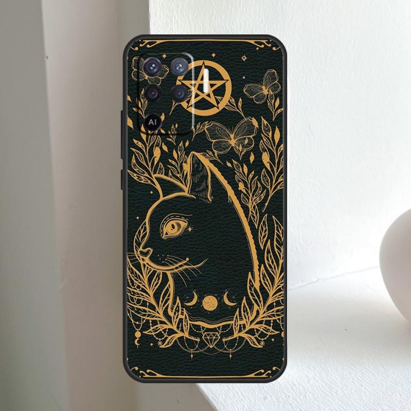 Moon Tarot Witch Cat For OPPO A96 A76 A16 A5 A6 Pro A15 A17 A57 A18 A38 A58 A78 A98 A54 A74 A94 A40 A60 A80 Case