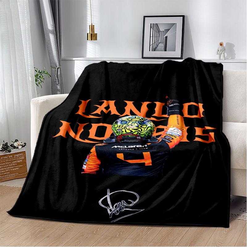 Manta Suave de Felpa Lando Norris Piloto F1, Manta de Franela Manta de Tiro para Sala de Estar Dormitorio Cama Sofá Oficina Cubierta Regalo