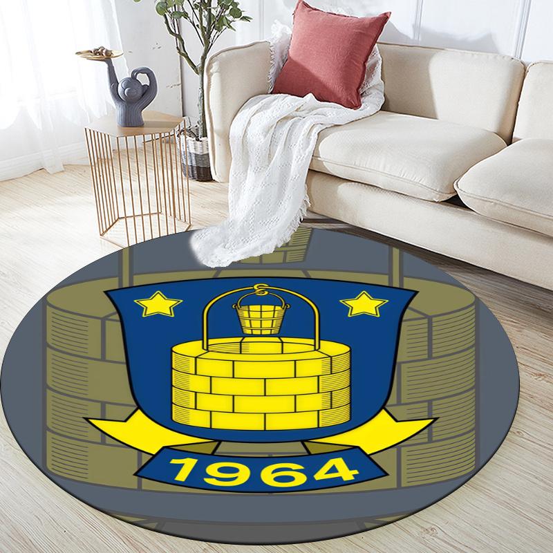 Brondby IF pattern round rug,Carpet Rug for Living Room Bedroom Playroom ,Non-slip Floor Mat,Holiday Gifts and Birthday Gifts.