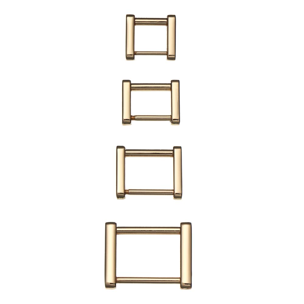 Detachable Clasp Leather Craft Strap Connector Rectangle Rings Buckle Screw Rings Buckle Bag Loop