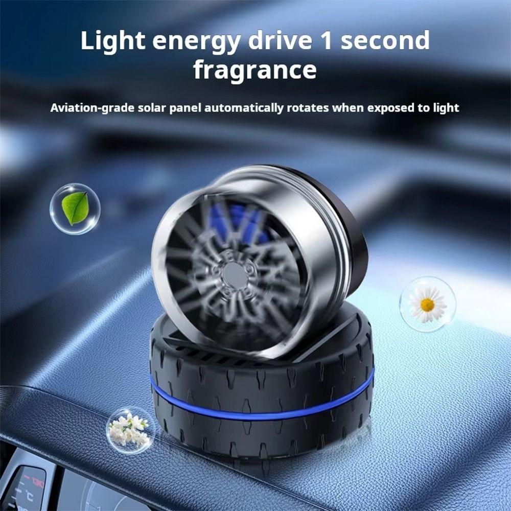 1Pcs Solar Powered Air Freshener Diffuser Simulated Wheels Auto Aroma Diffuser  Home Decor
