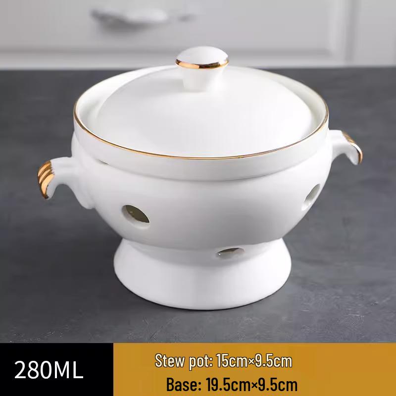 Ceramic Insulated Stew Pot with Warming Stand