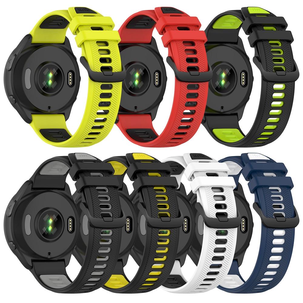 Zweifarbiger Silikon-Uhrenarmband für Garmin Forerunner 970 965 955 945 935 745 Uhr Smartwatch Ersatz-Uhrenarmbänder Zubehör