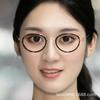 Unisex Retro Round Eyeglass Frames - Ultra-Light Wood/Acetate Titanium, Screw-Free Design, Comfortable & Durable for Myopia