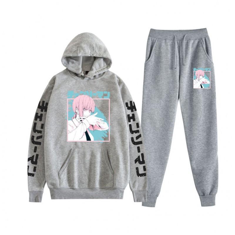 Chainsaw Man Couples Hoodie Sweatpants Set Long Sleeve Casual Outfit Men Women