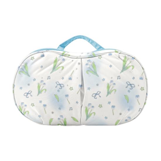 

Underwear Storage Bag Stain-Resistant with Arc Supporting Plate Bag Double Compartment Portable Handle Organizer for Travel Business Trips синій