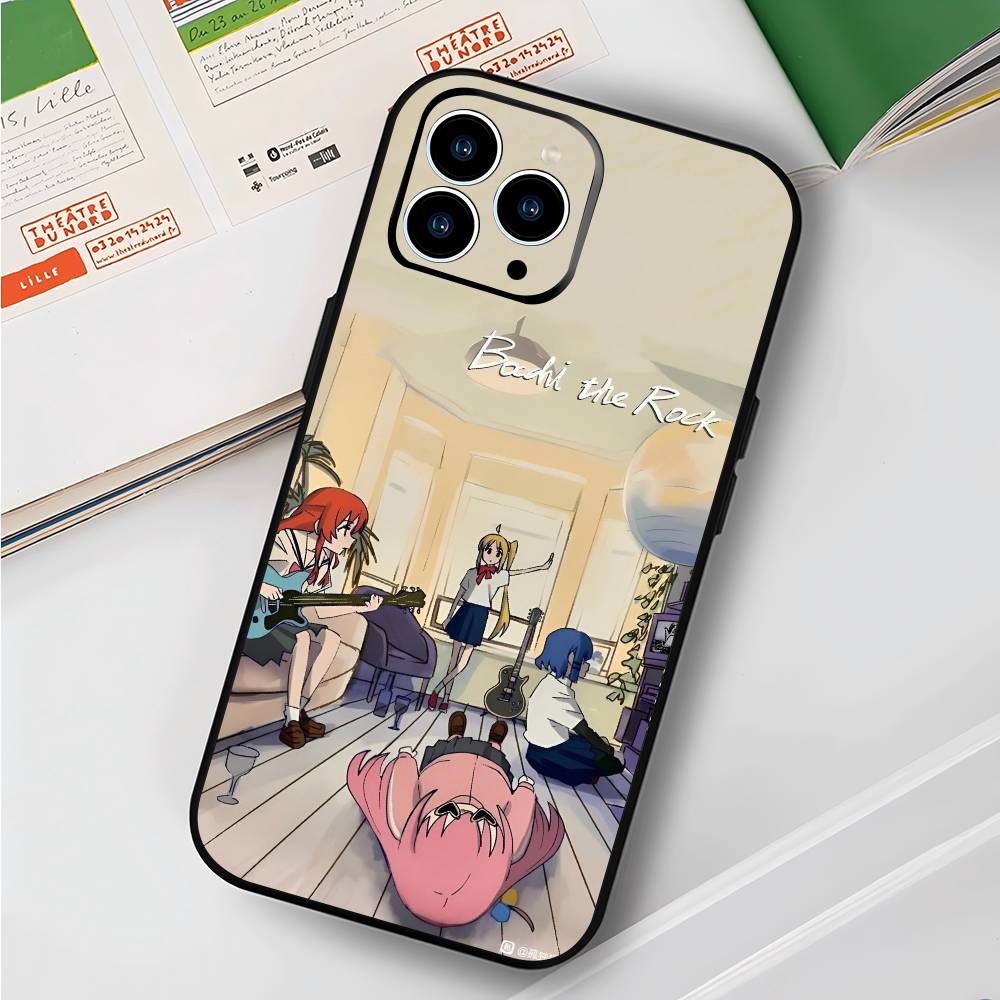 Anime Bocchi The Rock For IPhone 15 16 14 Plus 13 12 11 17 Pro Max 17 Air Black Soft Phone Cover