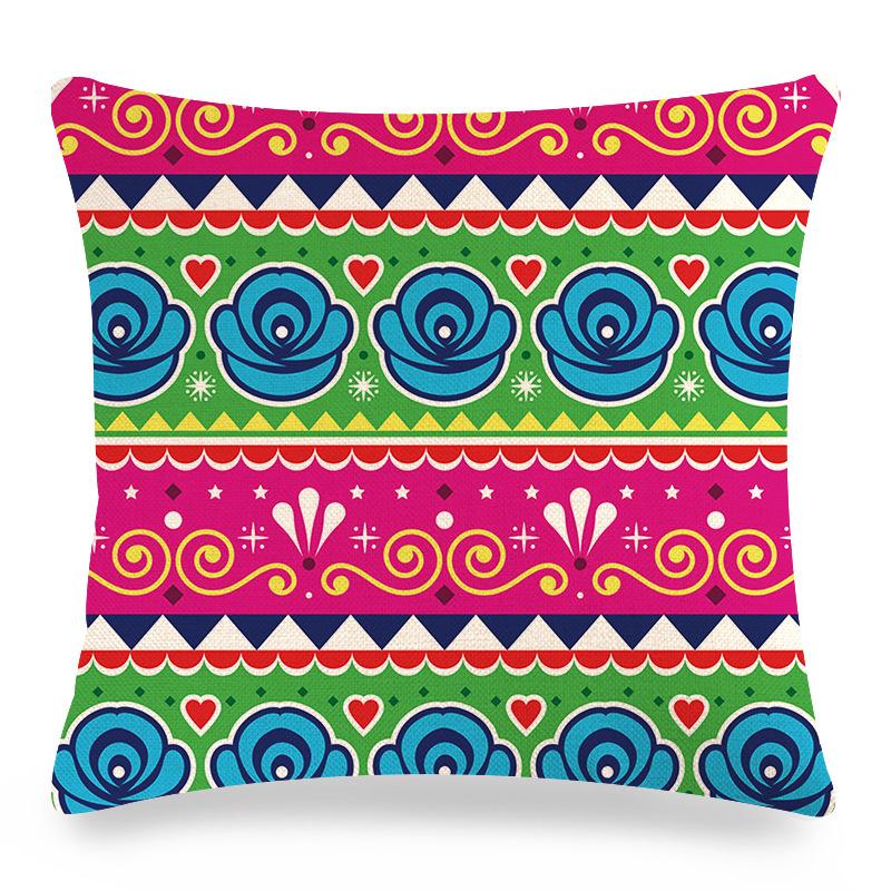 Seamless Lace Ethnic Style Digital Printing Short Plush Pillow Covers For Car Sofa Office Cushion Cover Home Goods 60X60Cm