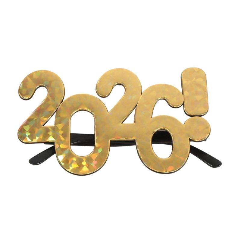 2026 Themed Celebration Glasses With Glittering Numbers Costume Accessory for Party Photos and Decorative Backdrops