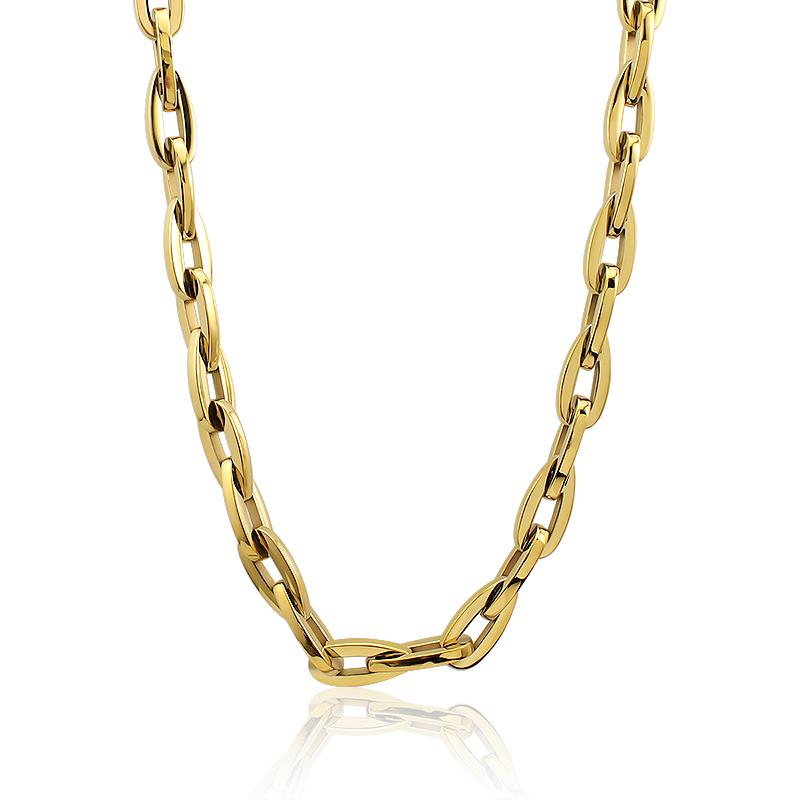 New Fashion Minimalist 18K Gold Plated Silver Stainless Steel Link Chain Necklace for Women Trendy Jewelry Wholesale