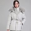 Europe and the United States new tops fake two waist thickened large fur collar women's coat tide