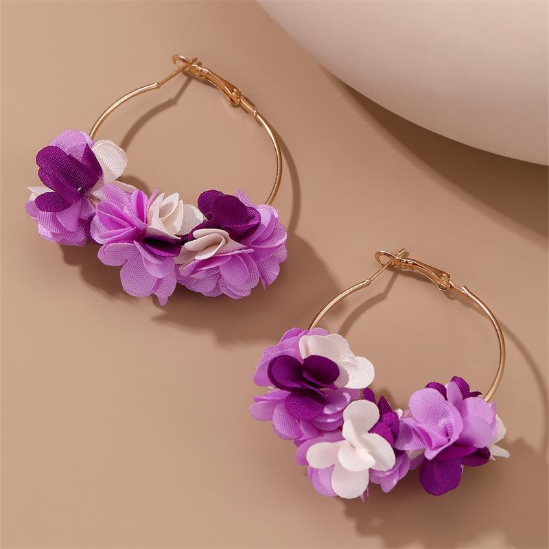 Korean Petal Pendant Earrings for Women Vintage Petal Personality Earrings Daily Wear Jewelry