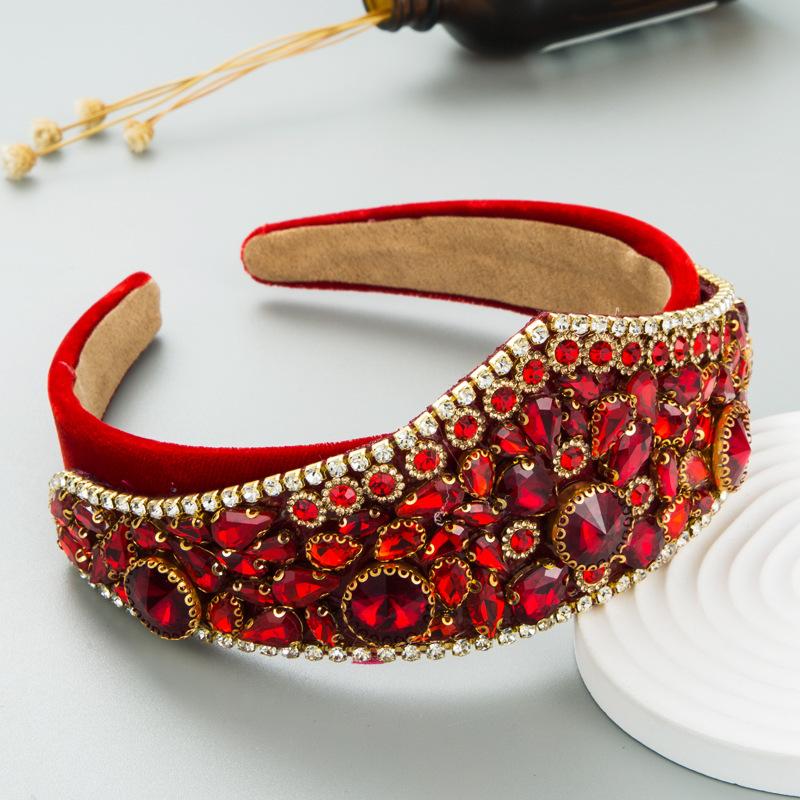 Color Rhinestone Headbands Fashion Hair Accessories Women Party Full Diamond Super Flash Crown Hairband Hair Band Hoop Headwear