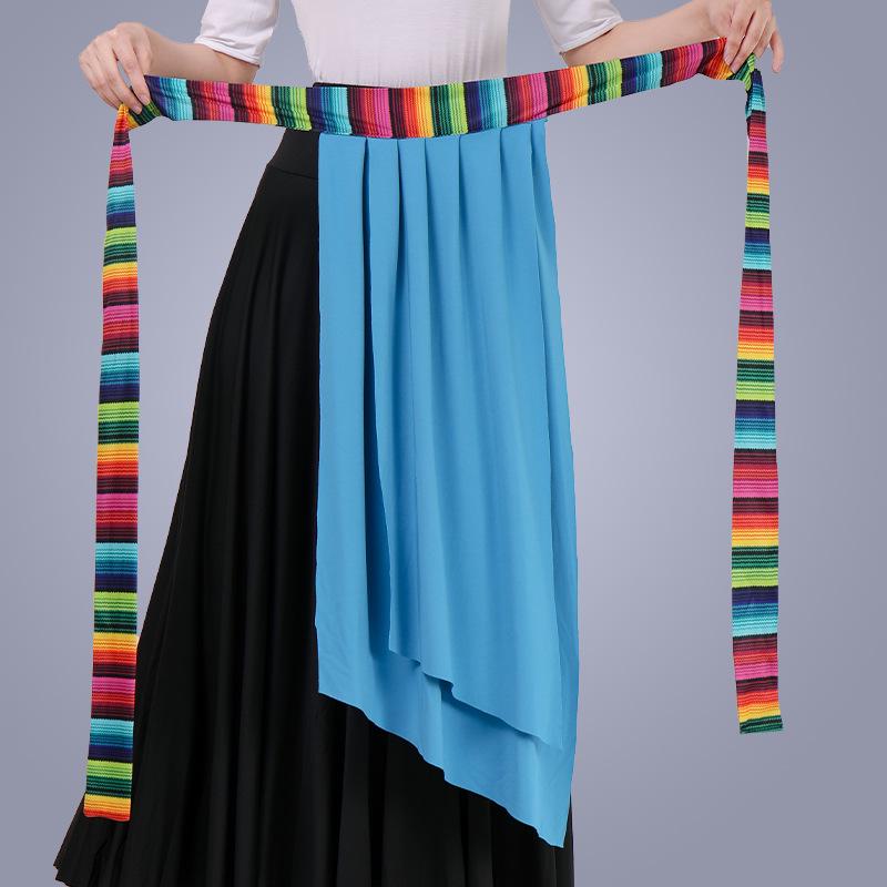 Tibetský a daijský lidový kroj s duhovou stuhovou sukní