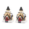 2 Pieces Lighted Christmas Village Figurines Tabletop Decorations House Sculptures for