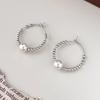Simple Pearl Earrings Female Sense of Senior Sense of Light Luxury Earrings Hundred with Non-colour-flopping Fashionable and Versatile Earrings