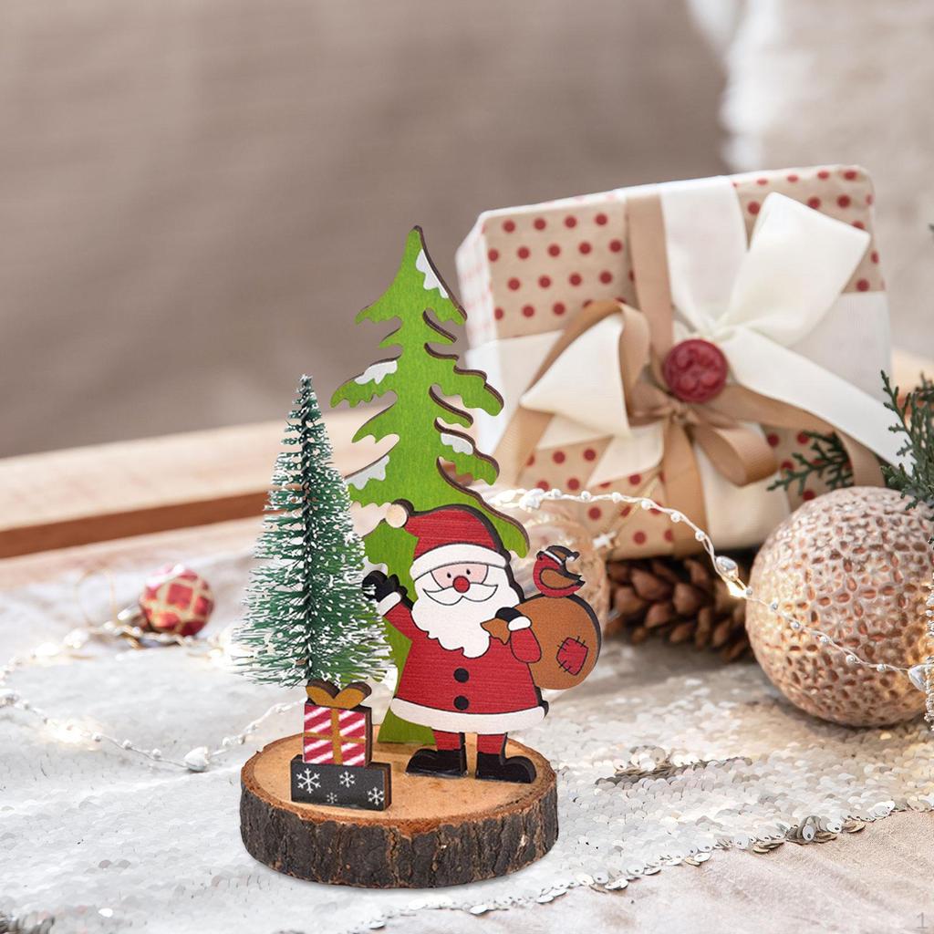 Christmas Tree Decoration for Tabletop Use, Wooden Centerpiece Indoor Events